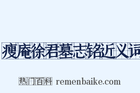 瘦庵徐君墓志铭近义词是什么意思的图片
